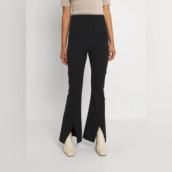 Free People Real Deal Black High-Waisted Flared Trouser Pants Black Size small - Picture 4 of 5